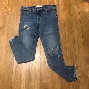 Free people Distressed Lt. Blue Denim Jeans -  27